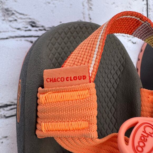 Chaco Sandal Z Cloud Topline Tiger Orange Strappy Summer Adjustable Size 6 - Picture 3 of 6